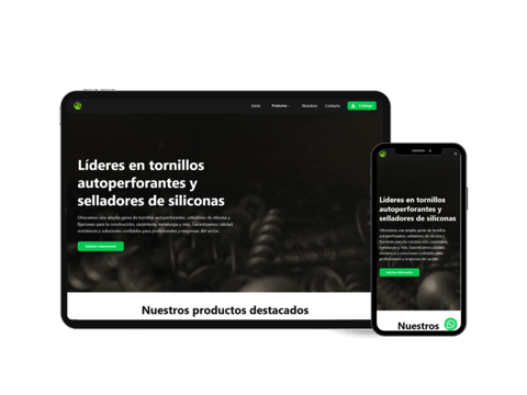 Sitio web B2B para Tornillos Raptor