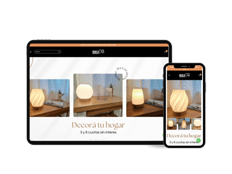 E-commerce decoración y lámparas
