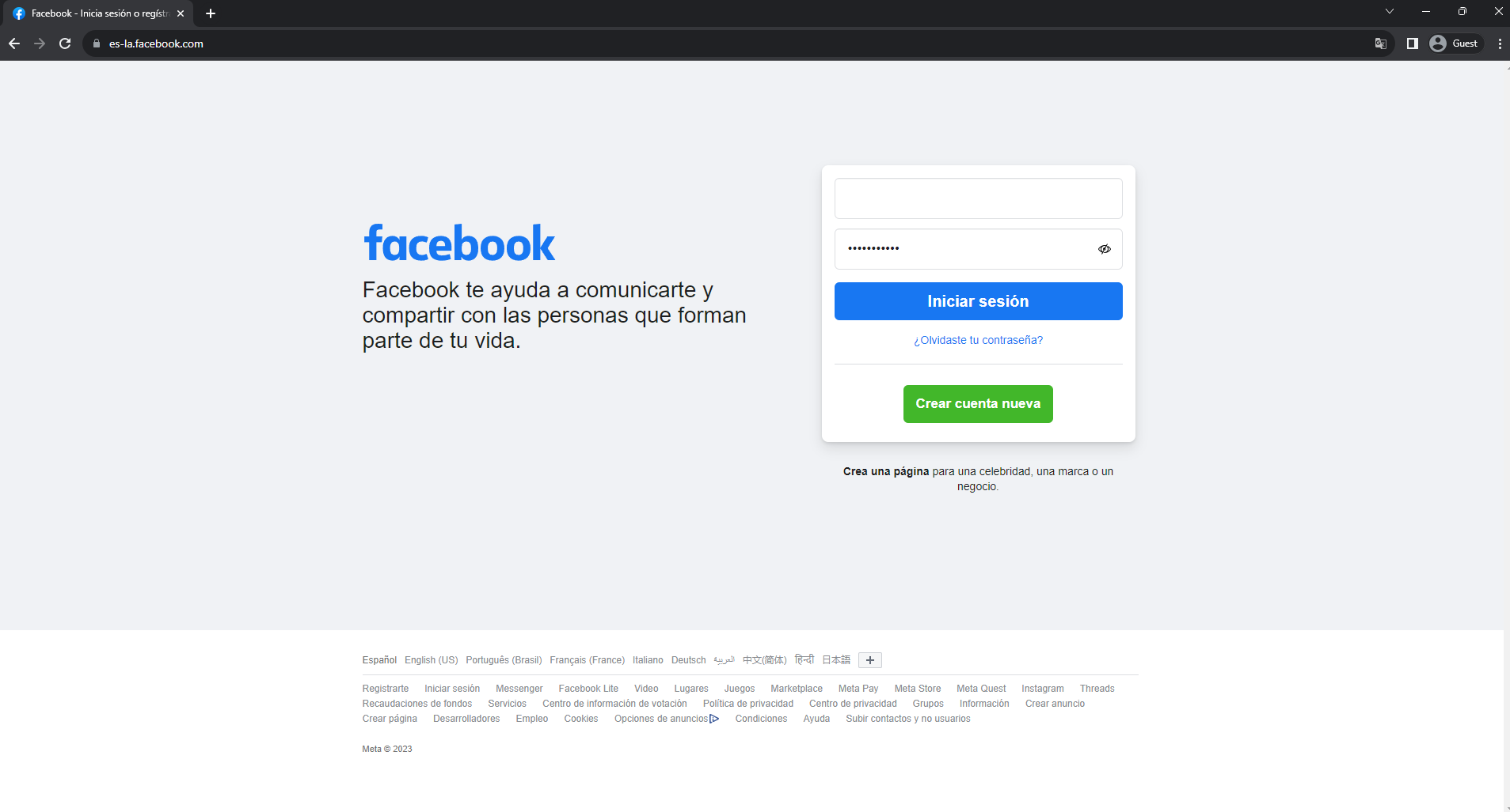 iniciodefacebook